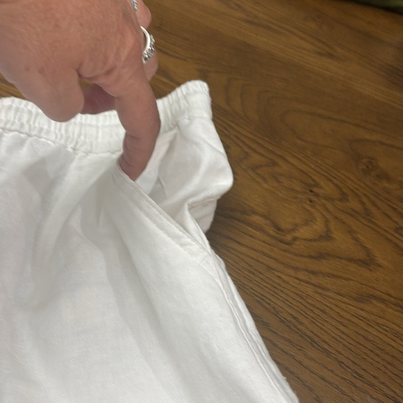 LOVE TREE White Linen Parachute/ Cargo Pants - Picture 7 of 11